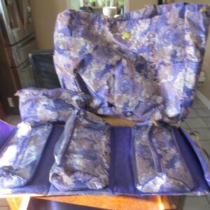 Joy Mangano 4pc. Paisley Roll-Up Travel Set with Garment Steamer, Purple
